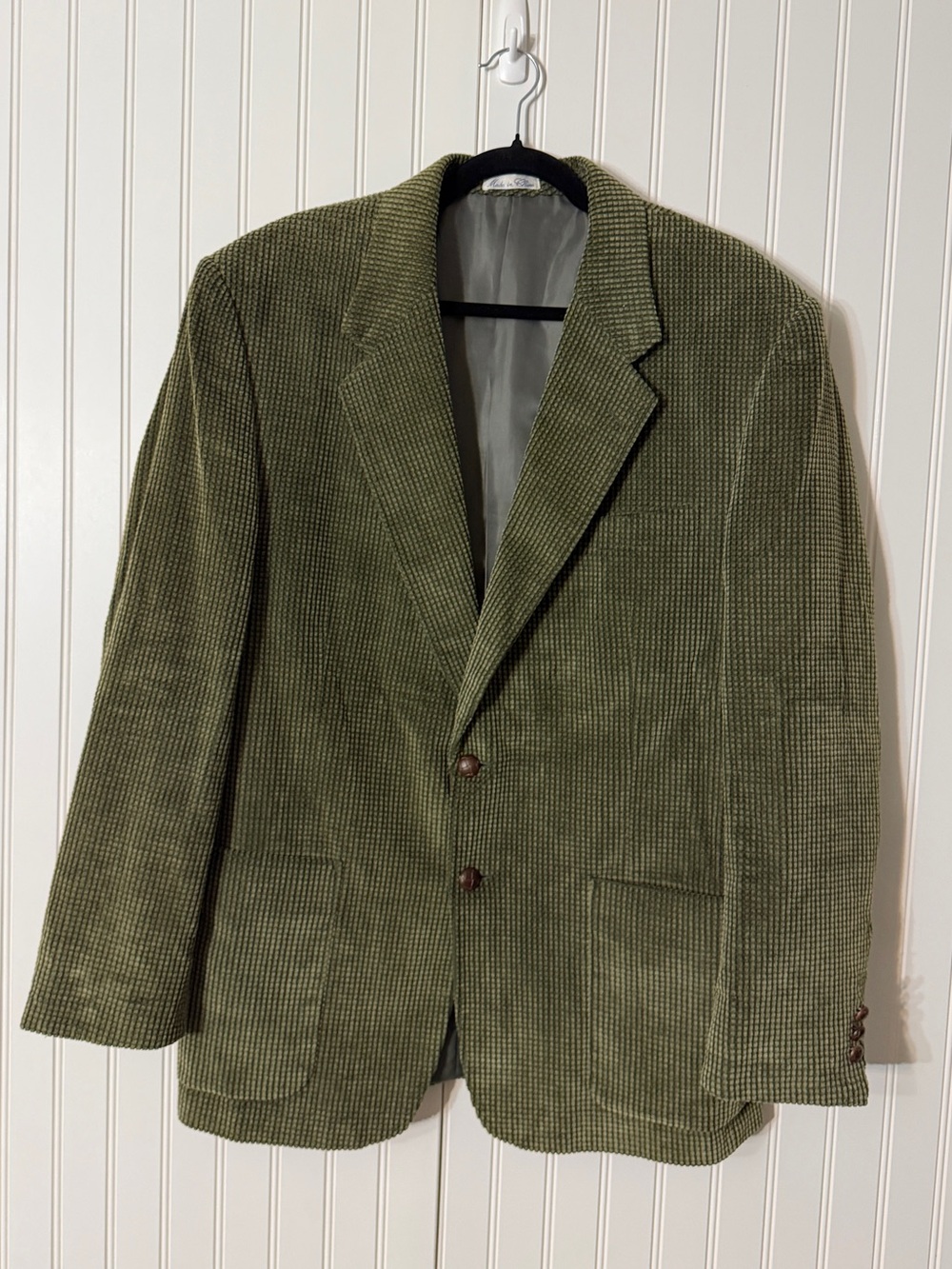 Vintage Olive Green Men's Corduroy Blazer